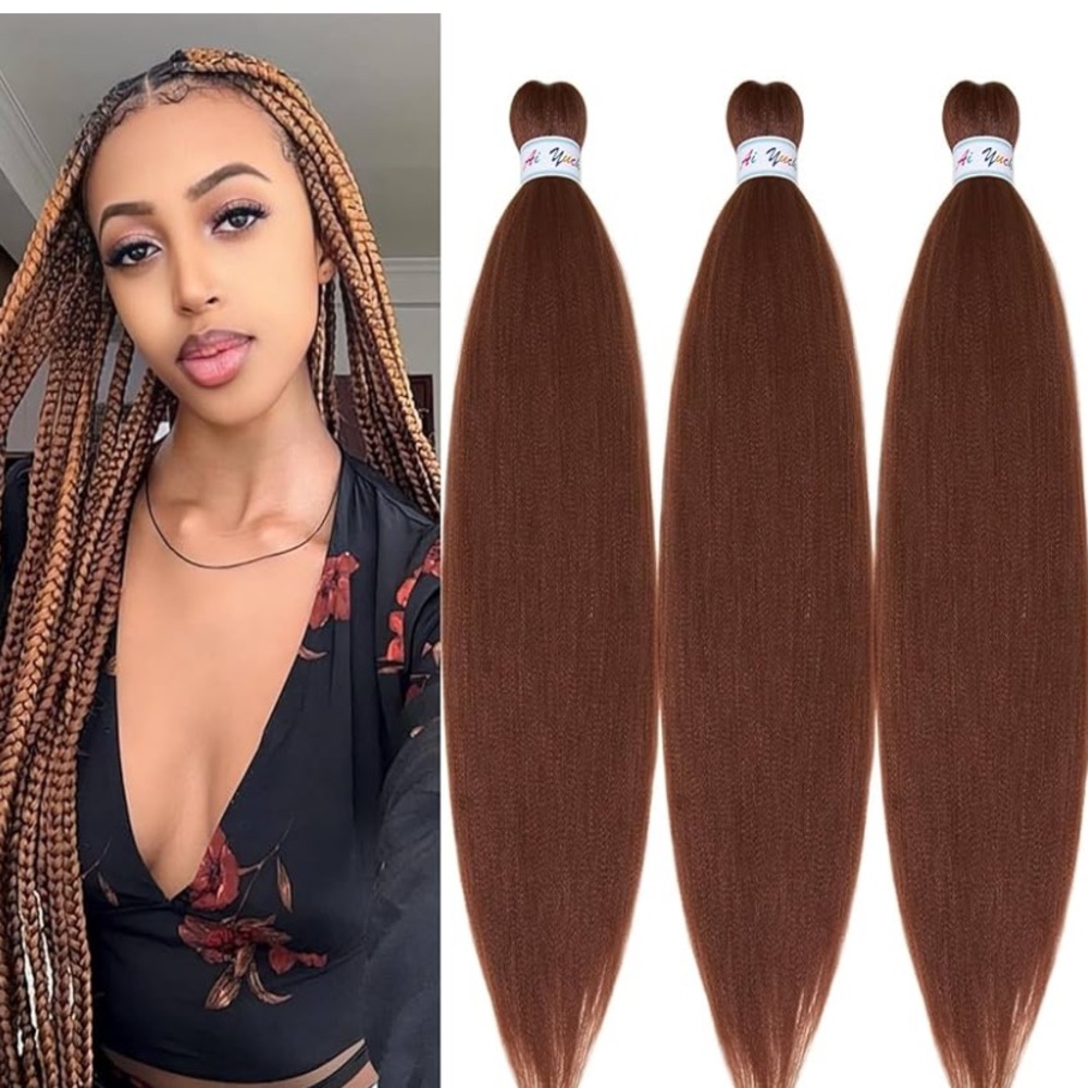 Elegant Light Brown Braiding Hair Extensions Color 30 26 inches 5 Packs